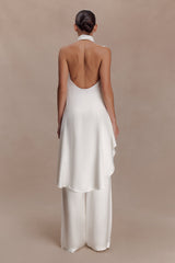 Sydney Straight Leg Satin Pants - Ivory