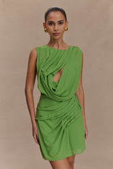 Oria Chiffon Mini Dress - Green