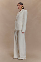 Jameson Cinched Linen Blazer - Oat Marle