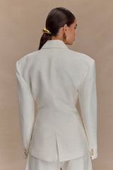 Jameson Cinched Linen Blazer - Oat Marle