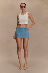Waverley Metallic Knit Mini Skirt - Blue