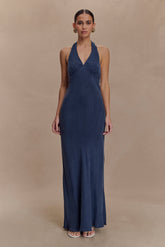 Louisiana Halter Maxi Dress - Navy
