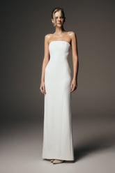 Kalila Strapless Crepe Maxi Dress - White