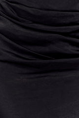 Dalia Off Shoulder Satin Maxi Dress - Black