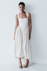 Sharon Scuba Jersey Midi Dress - Ivory