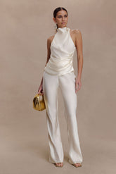 Bianca Satin Pants - Ivory