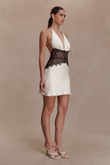 Dinah Lace And Satin Mini Dress - Black/Ivory