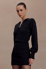 Xaden Wool Mix Knit Mini Dress - Black