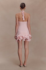 Willowmena Halter Neckline Mini Dress With Tubed Hem - Baby Pink
