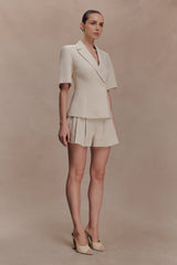 Martine Pleated Linen Short - Natural