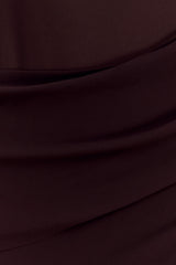 Kirsten Off Shoulder Chiffon Maxi Dress - Cacao Brown