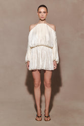 Minna Halter Mini Dress - Opal White