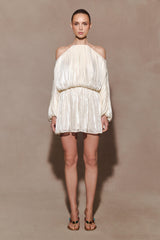 Minna Halter Mini Dress - Opal White