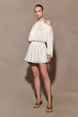 Minna Halter Mini Dress - Opal White