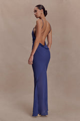 Nerea Slip Halter Maxi Dress - Purple Ink