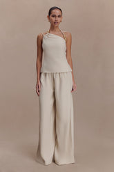 Gabby Straight Leg Linen Pants - Natural