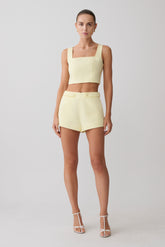 Josephine Cotton Shorts With Waistbands - Lemon