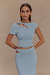 Haven Slinky Twist Top - Pale Blue