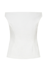 Billie Off Shoulder Sleeveless Button Top - White