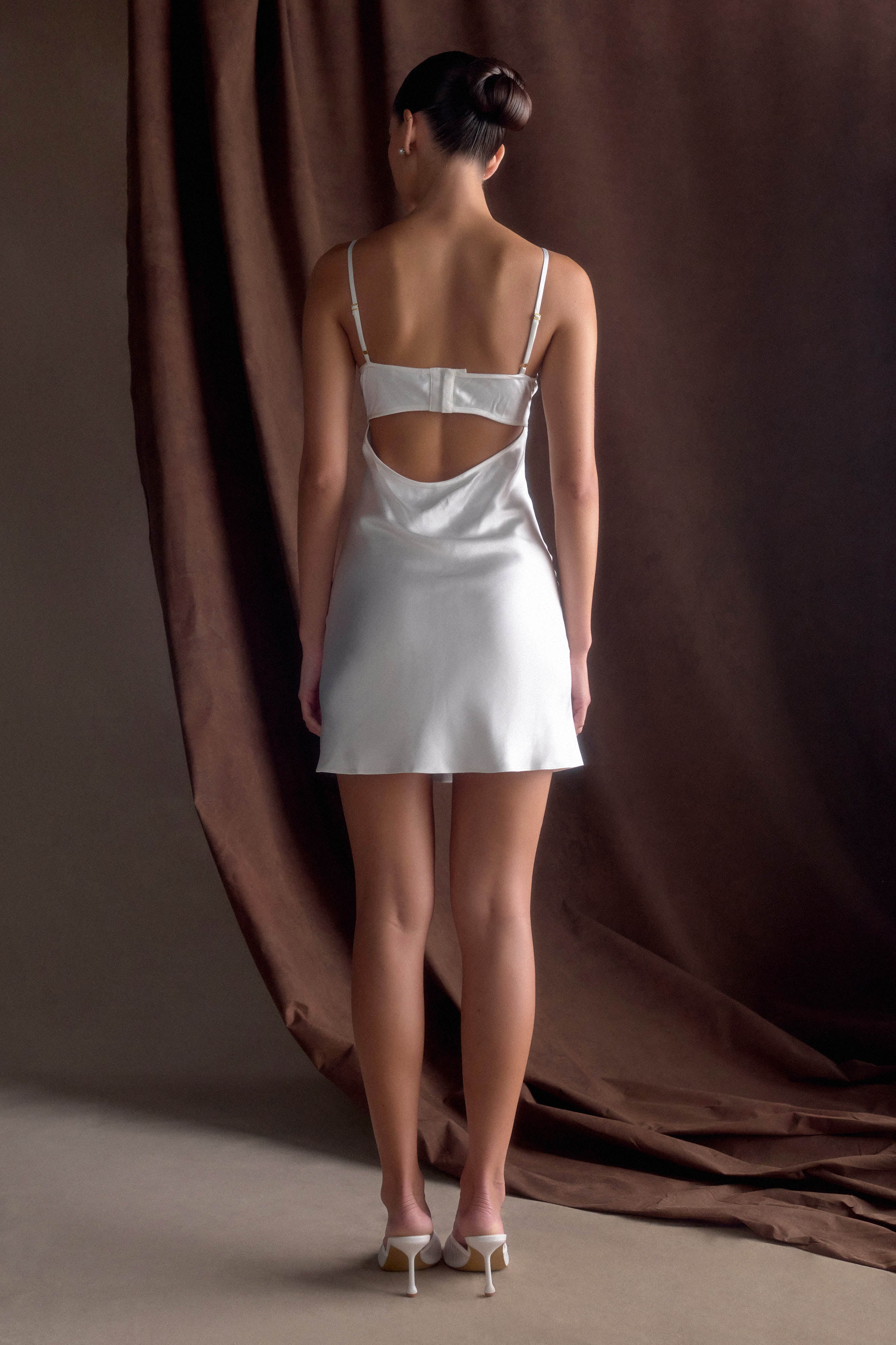 Scarlett Satin Slip Mini Dress - Ivory