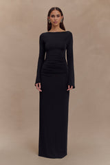 Vienna Slinky Cut Out Maxi Dress - Black
