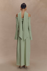 Heidi Strapless Knit Scarf Maxi Dress - Pastel Green