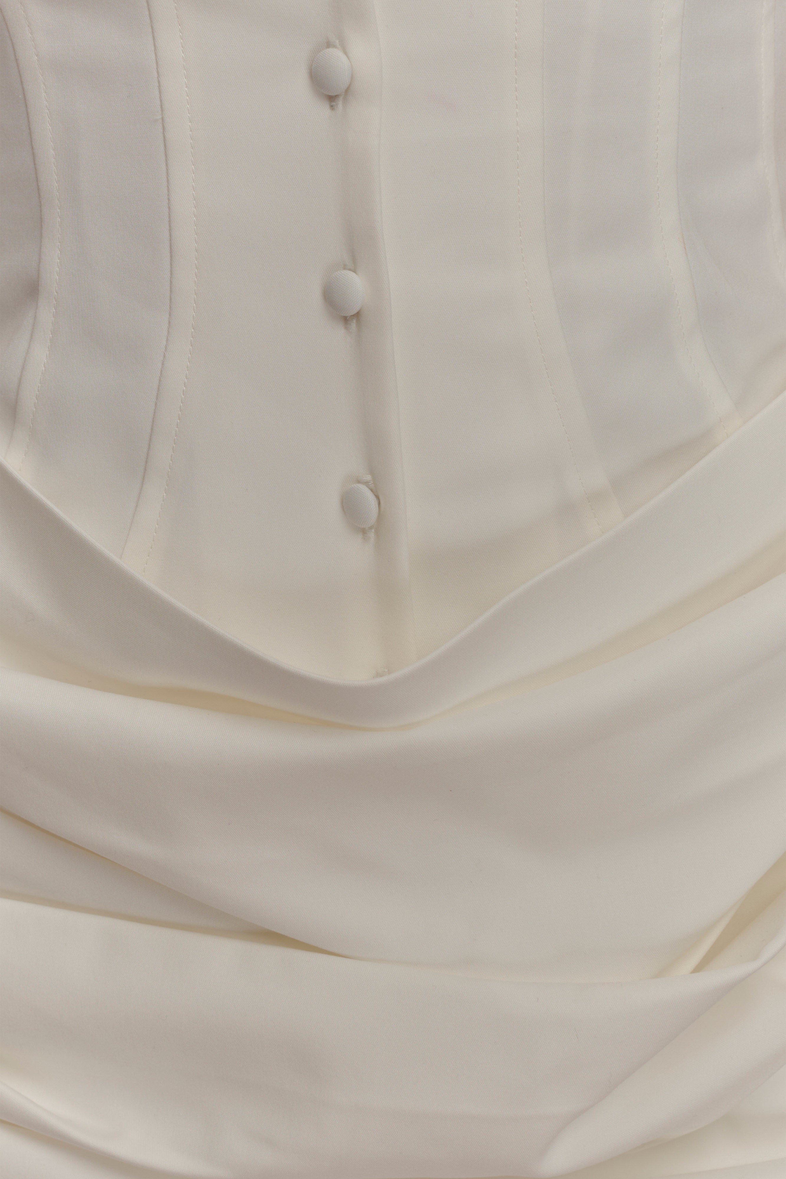 Tarryn Collared Cotton Mini Dress - White