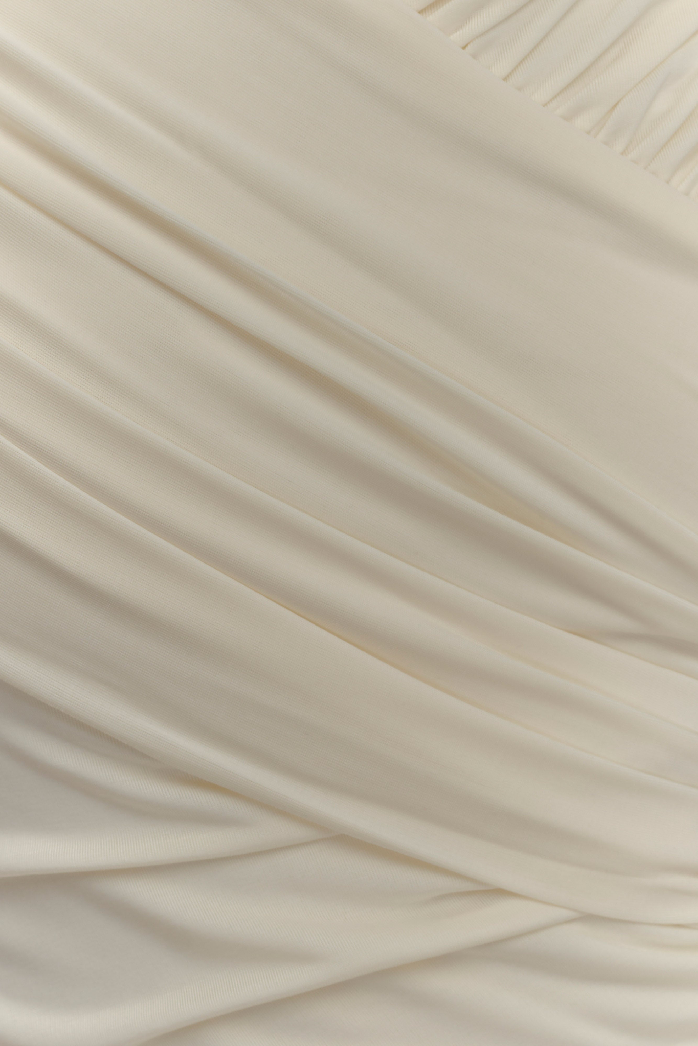 Therese Off Shoulder Ruched Maxi Dress - Ivory