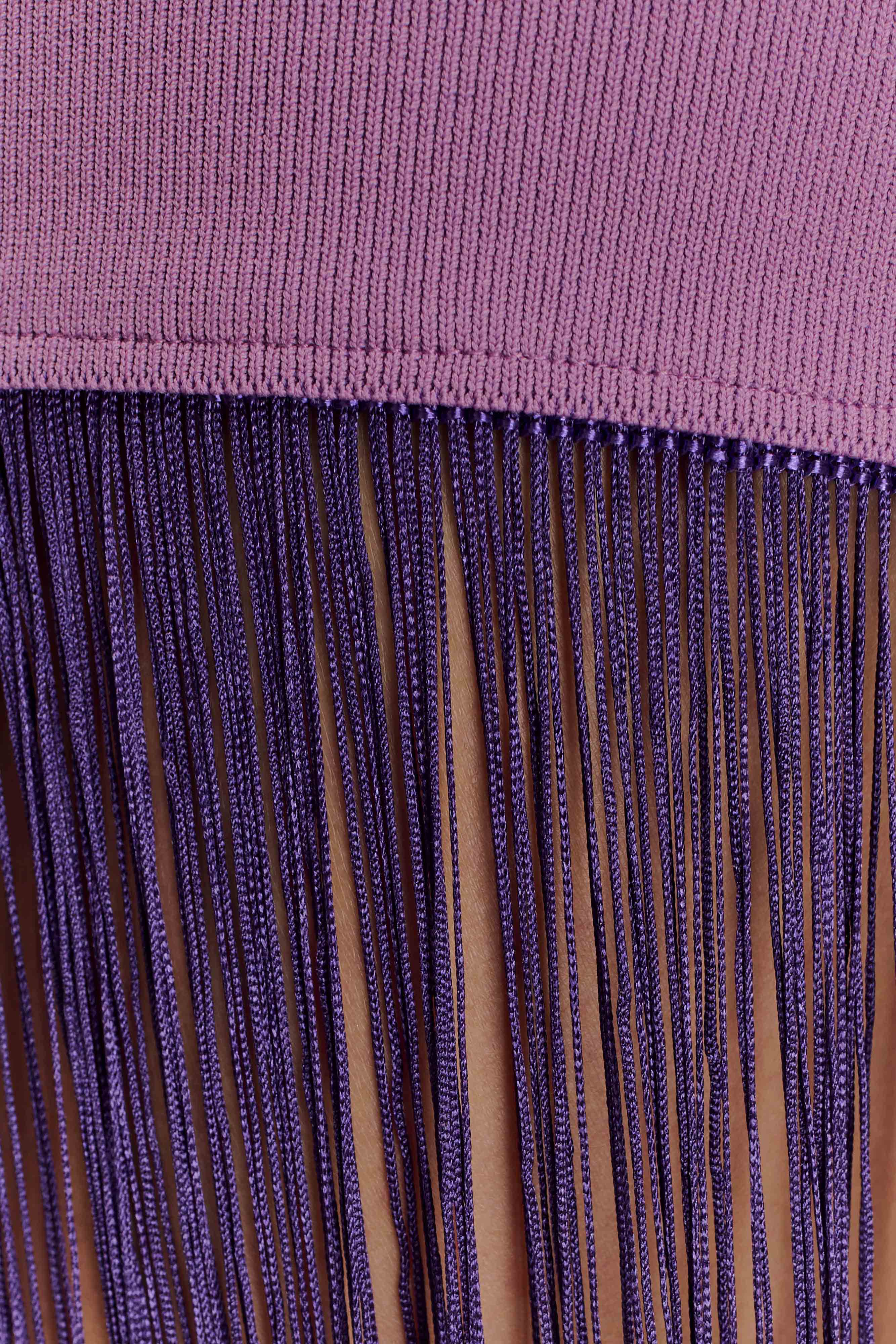 Koah Fringe Bandage Knit Maxi Dress - Purple