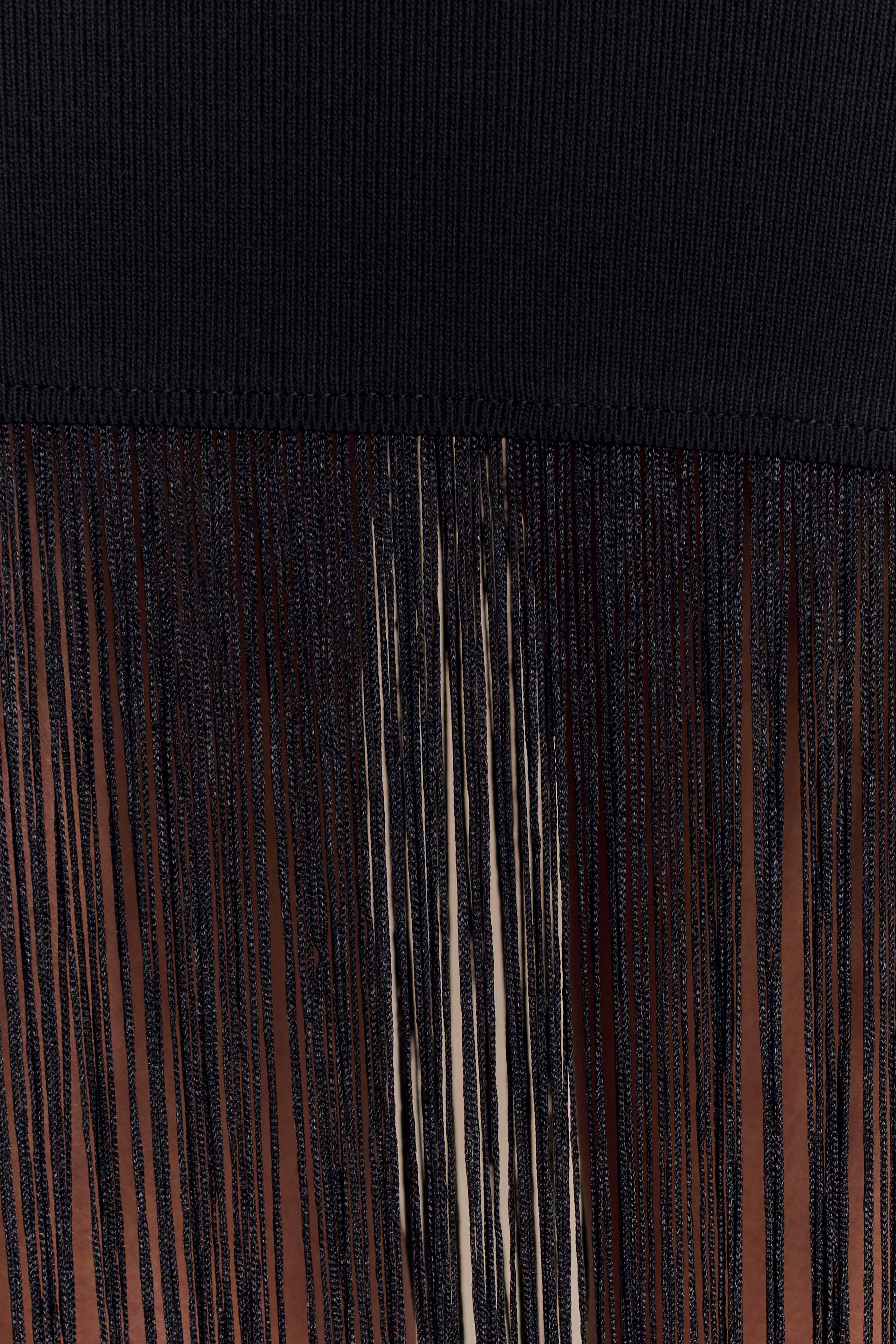 Koah Fringe Bandage Knit Maxi Dress - Black