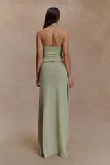 Bowie Low Rise Knit Maxi Skirt - Pastel Green