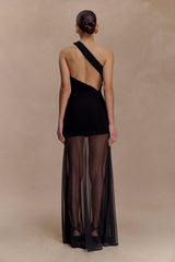 Vashti Cut Out Mesh Maxi Dress - Black