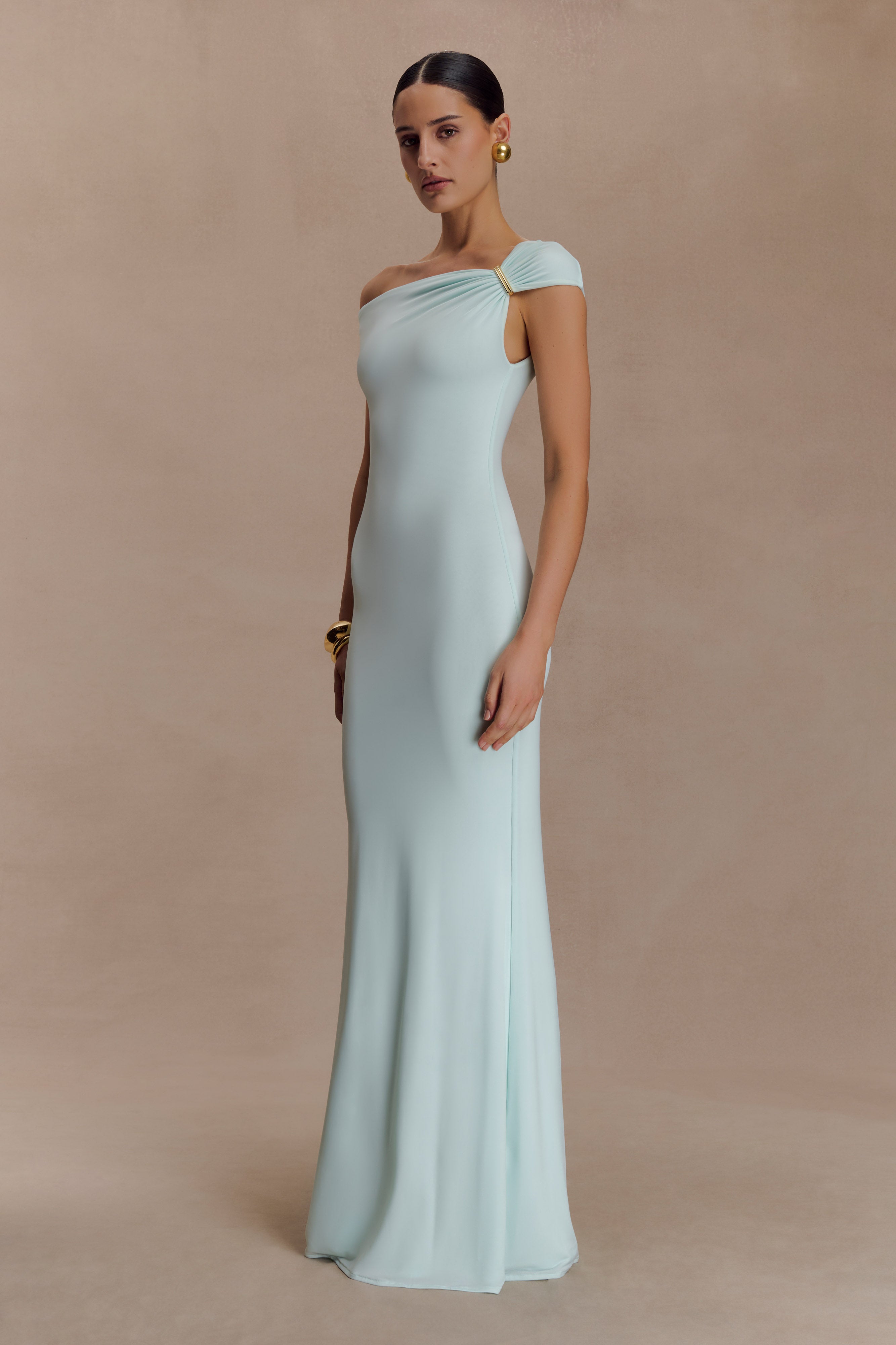 Kinsley Slinky Maxi Dress With Hardware - Lagoon