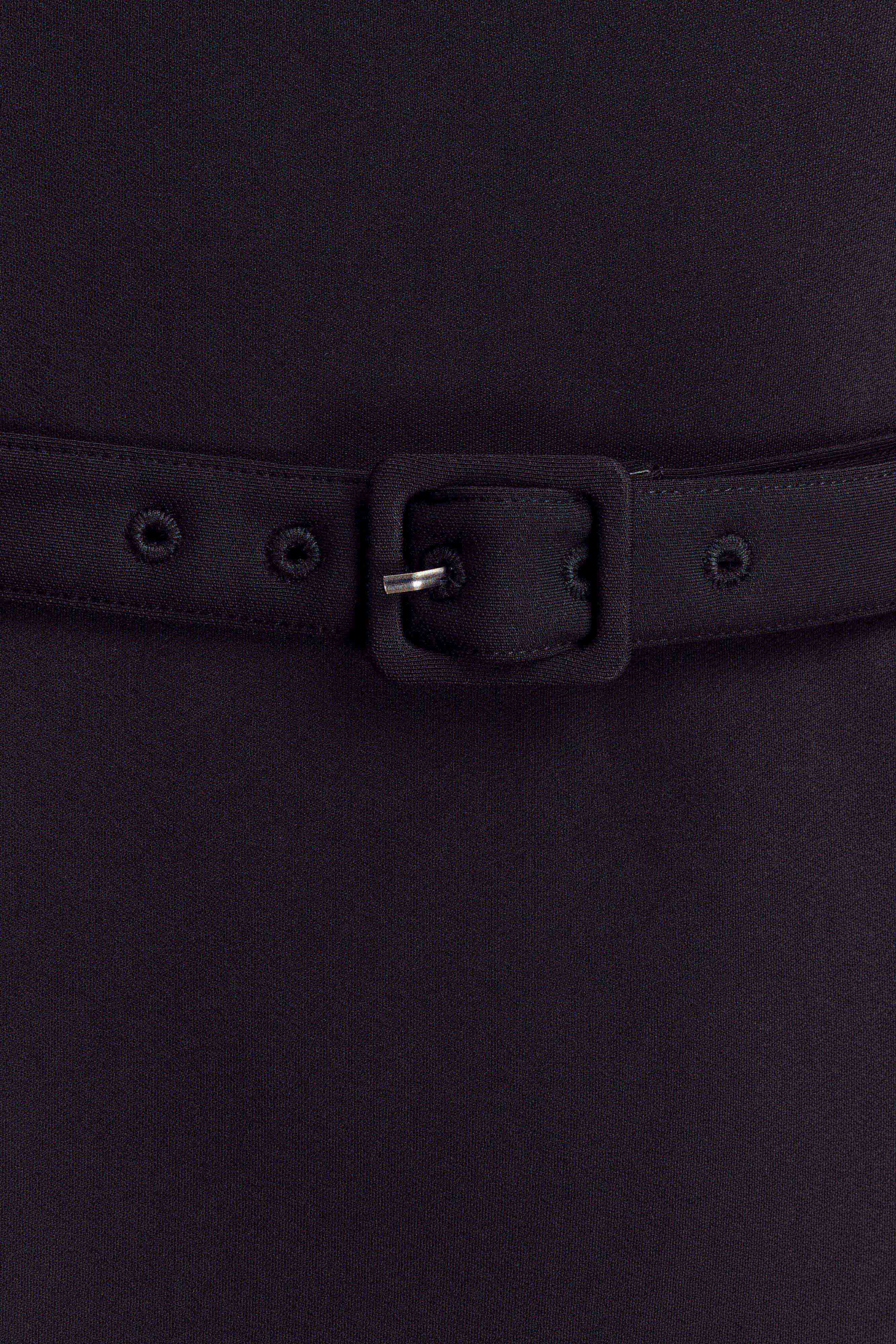 Arwyn Short Sleeve Crepe Midi Dress - Black