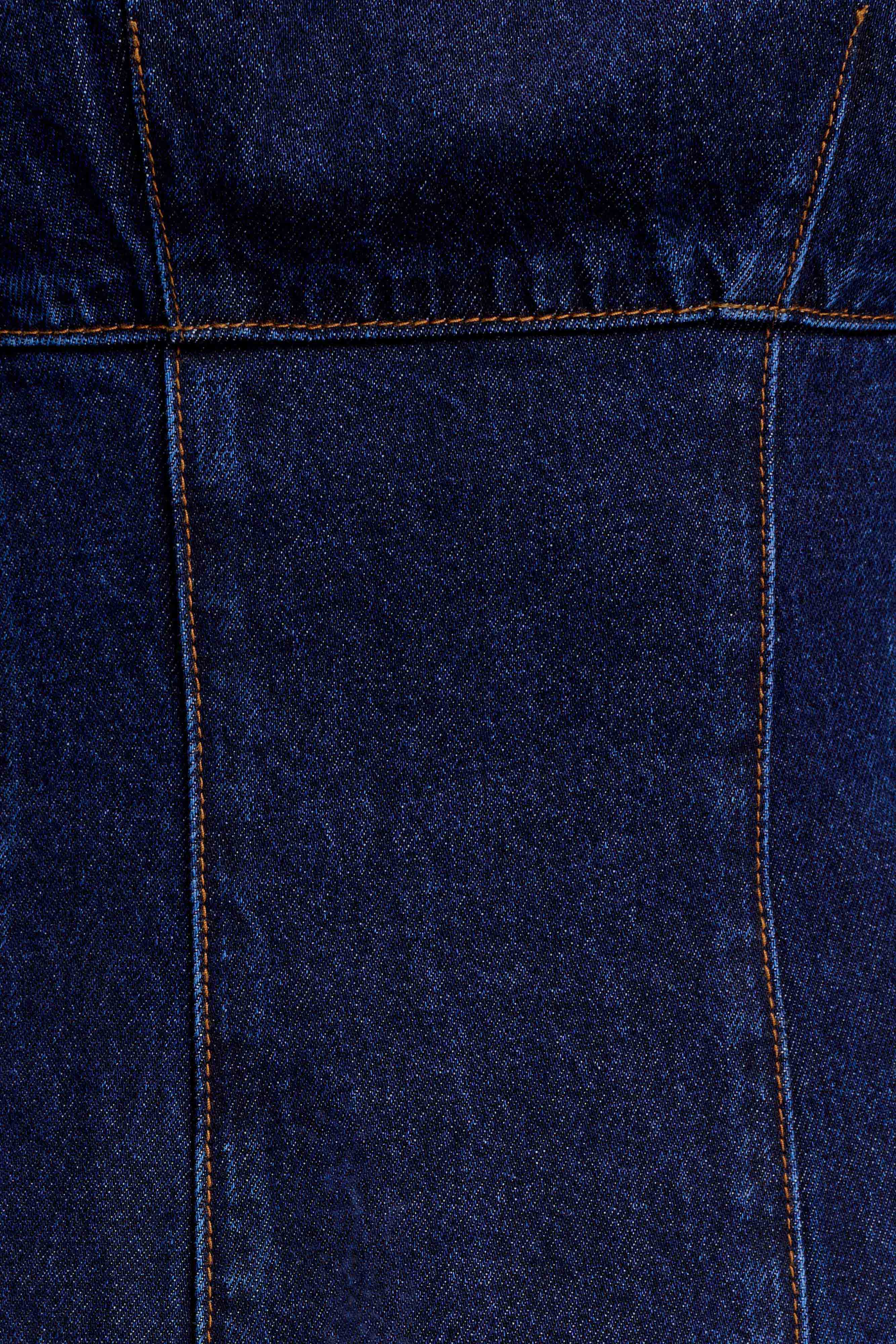 Cosmala Denim Long Sleeve Mini Dress - Indigo Blue