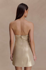 Annette Linen Mini Dress - Gold