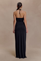 Quincy Halter Maxi Dress With Hardware - Black