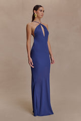 Nerea Slip Halter Maxi Dress - Purple Ink