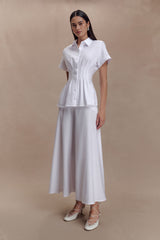 Selma Short Sleeve Linen Shirt - White