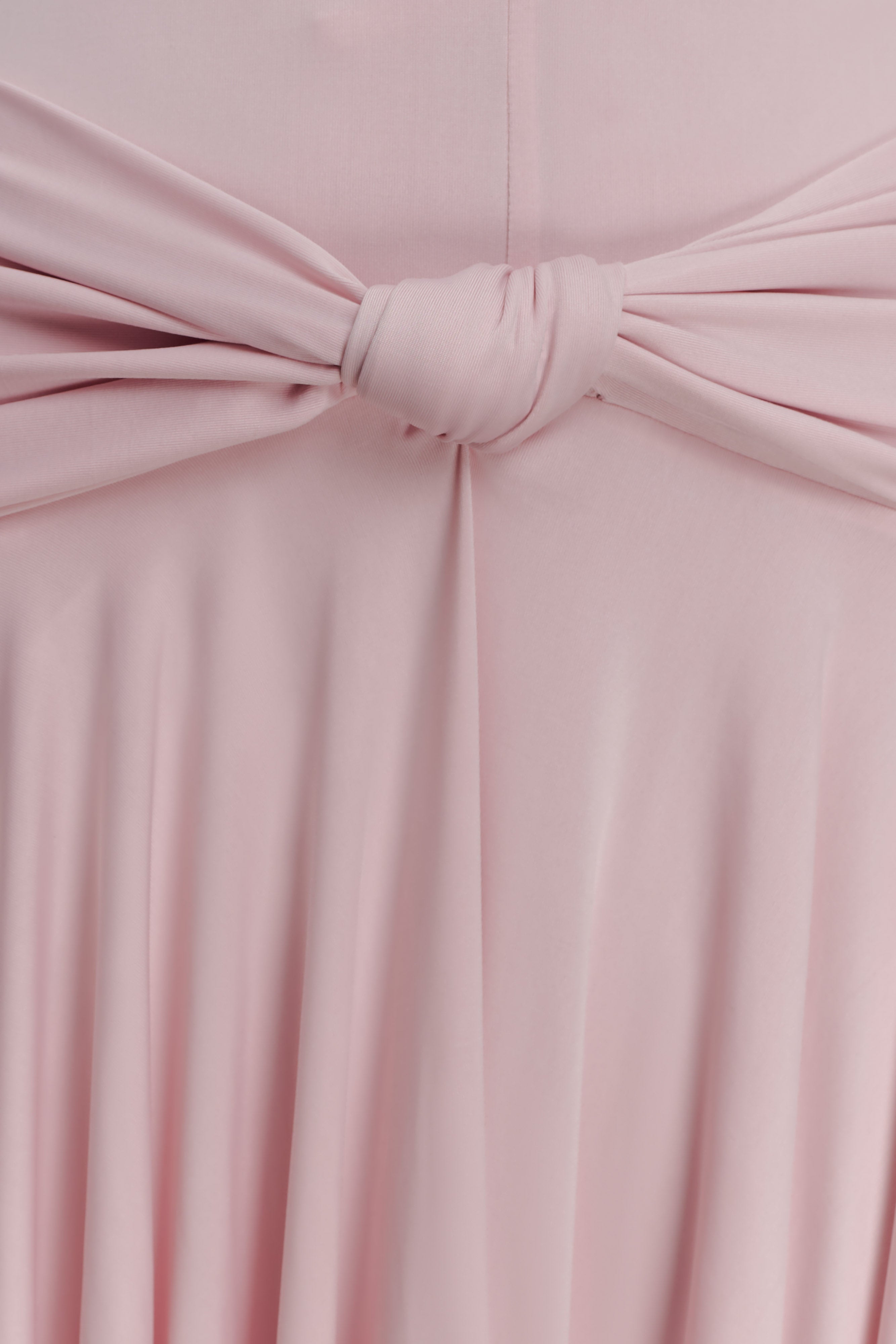 Zelda Asymmetric Slinky Midi Dress - Ballet Pink