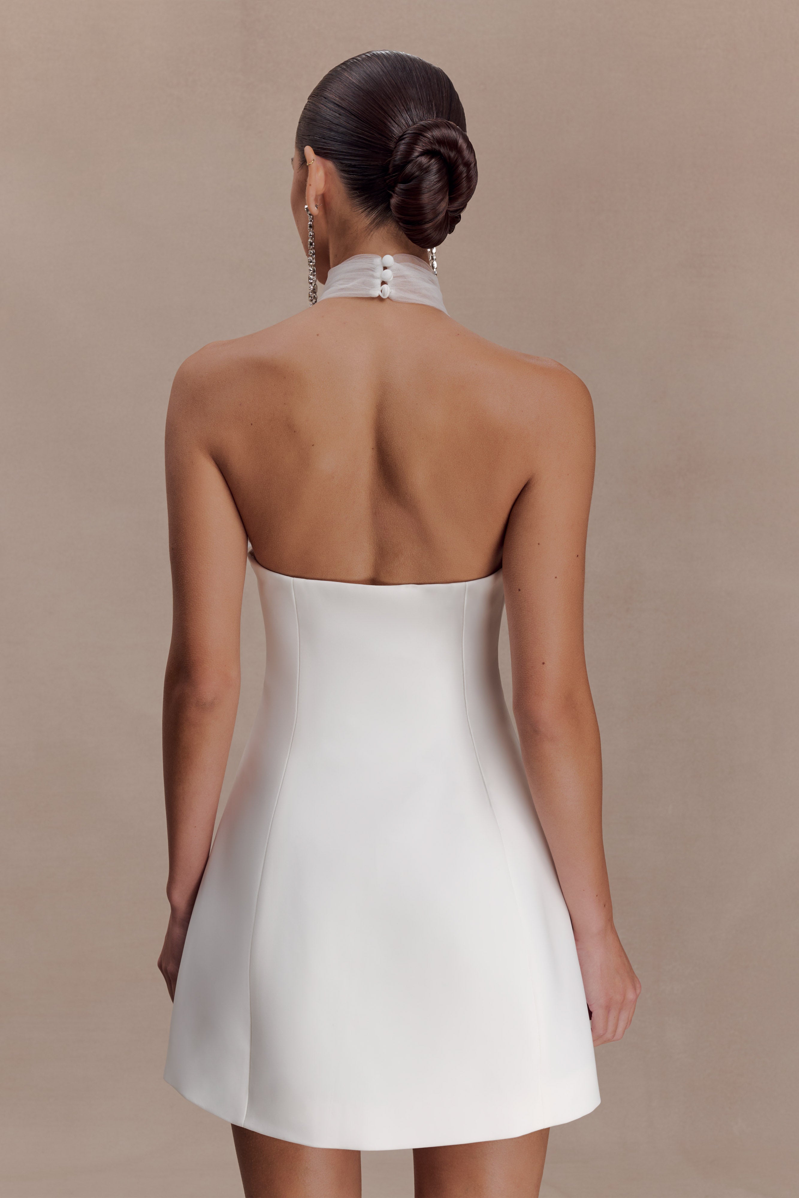 Riley Halter Suiting Mini Dress - Ivory