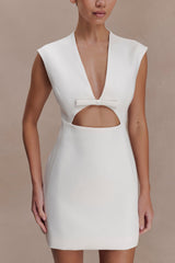 Victoria Cut Out Suiting Mini Dress - Ivory