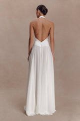 Susan Chiffon Halter Maxi Dress - Ivory