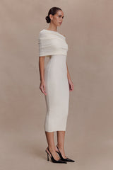 Zandie Cashmere Blend Knit Midi Dress - Ivory