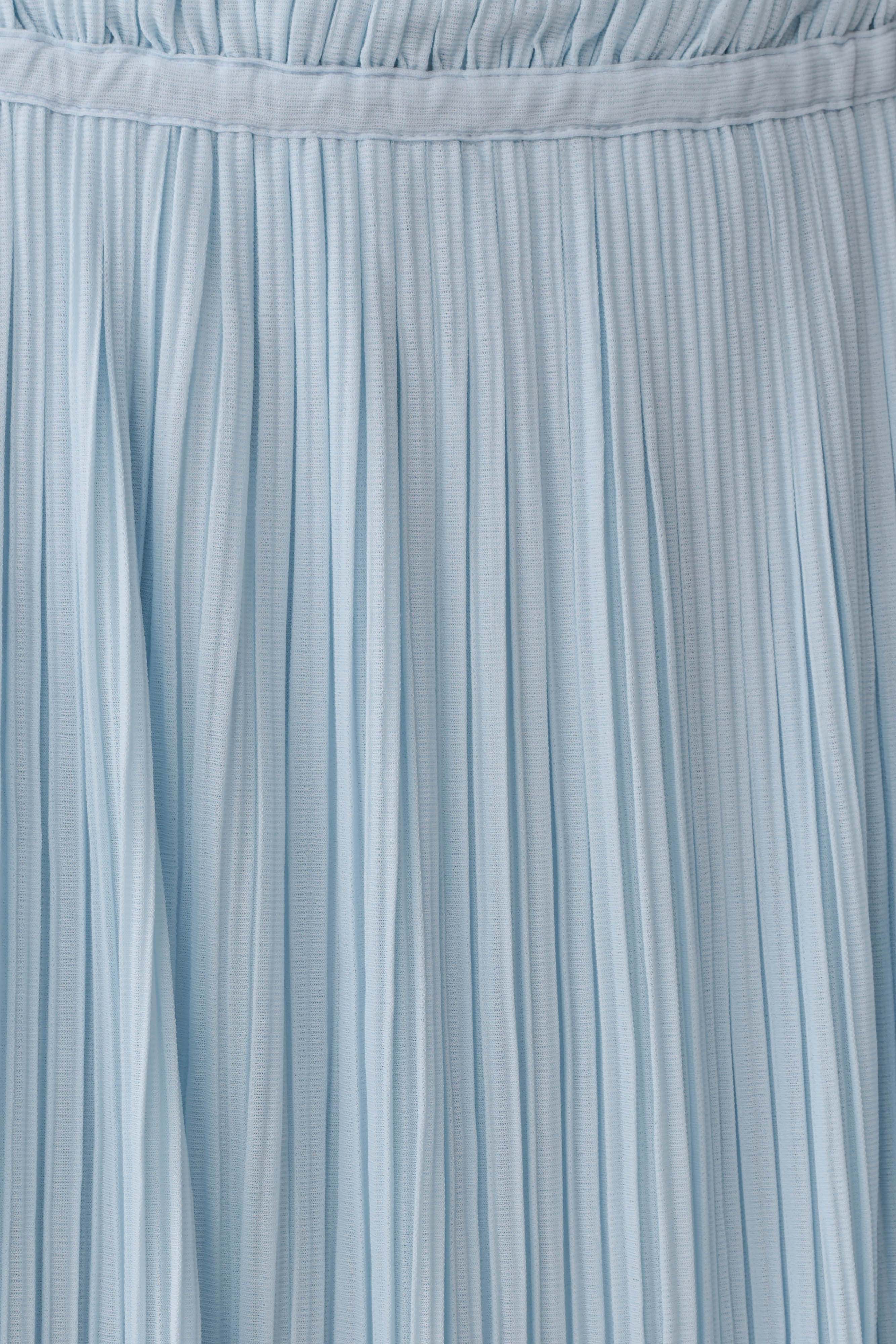 Amaris Gathered Plisse Maxi Skirt - Pale Blue