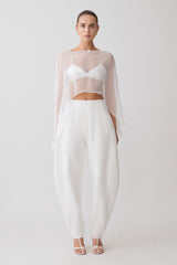 Kirstine Bralette With Chiffon Cape - Ivory
