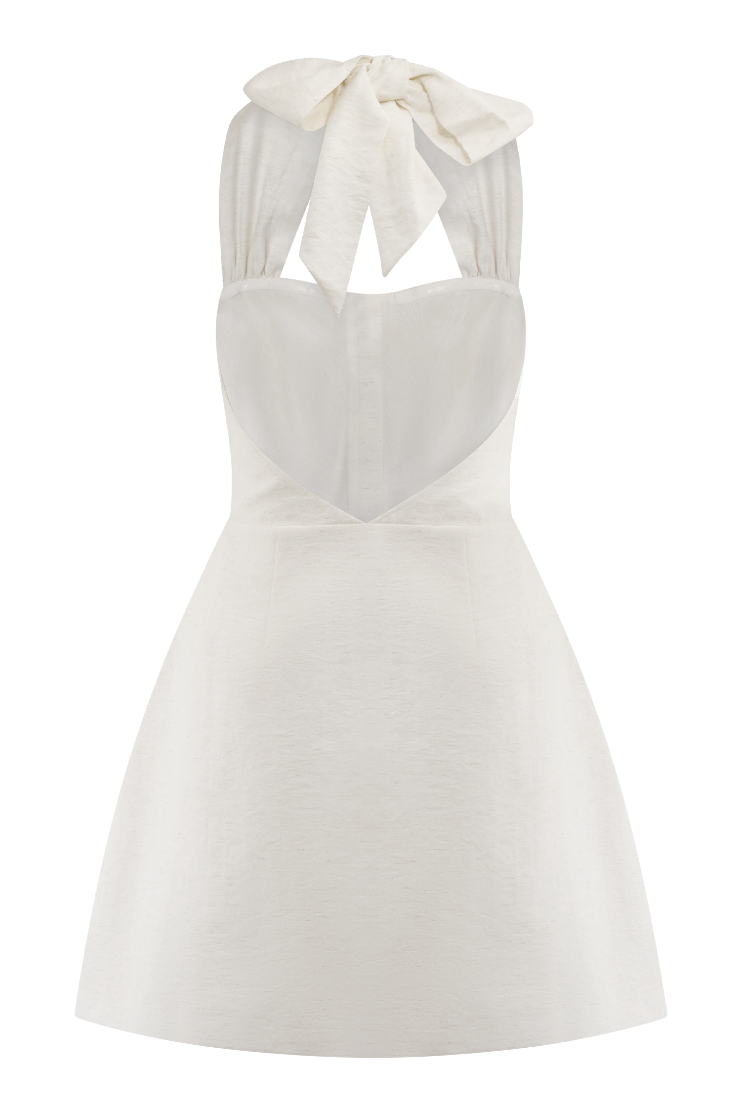 Anya Linen Halter Mini Dress - Oat Marle