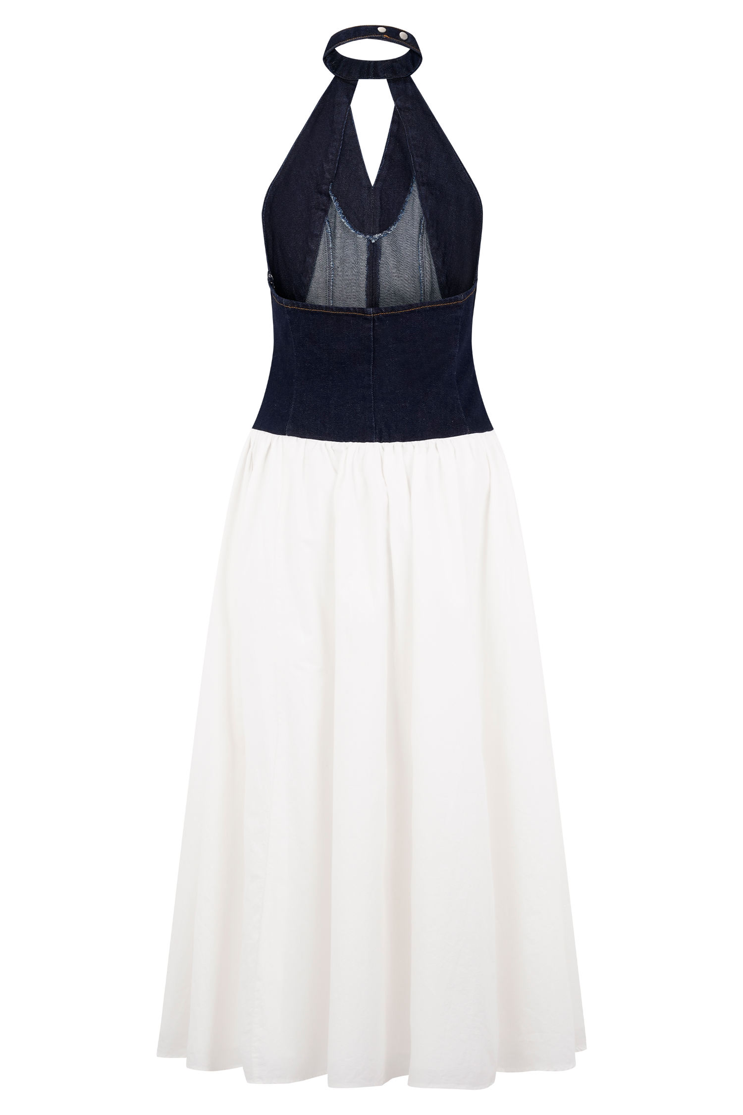 Ashwin Denim Cotton Midi Dress - Indigo Blue