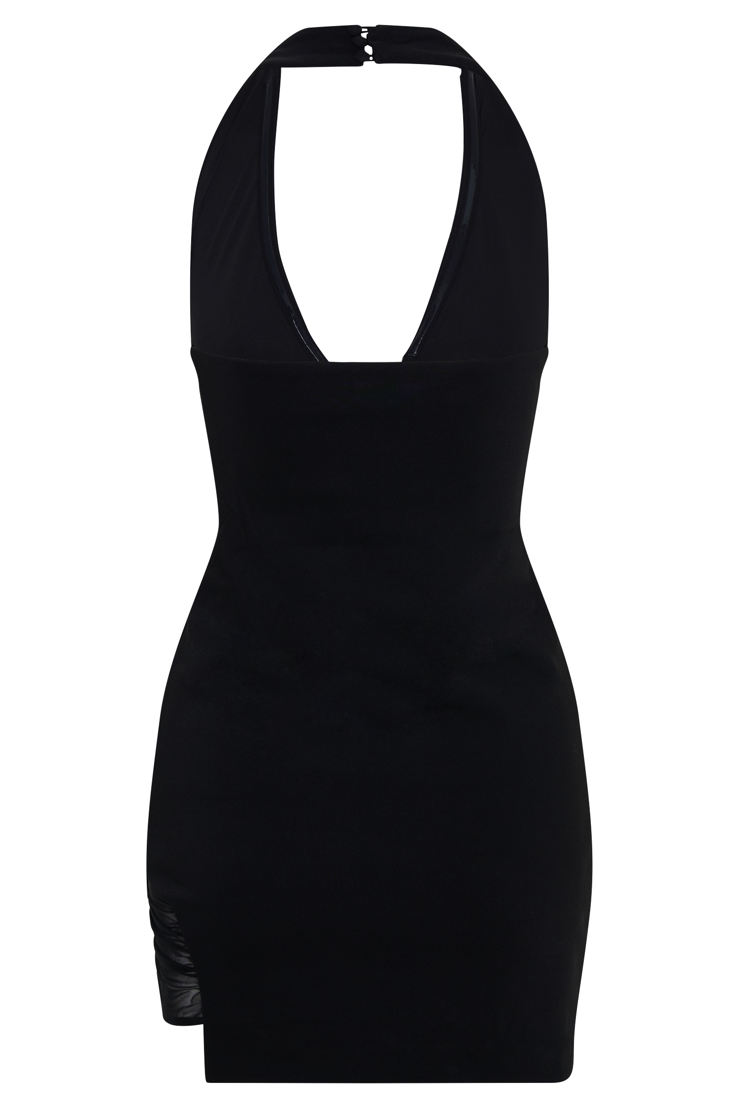 Aubree Crepe And Mesh Mini Dress - Black