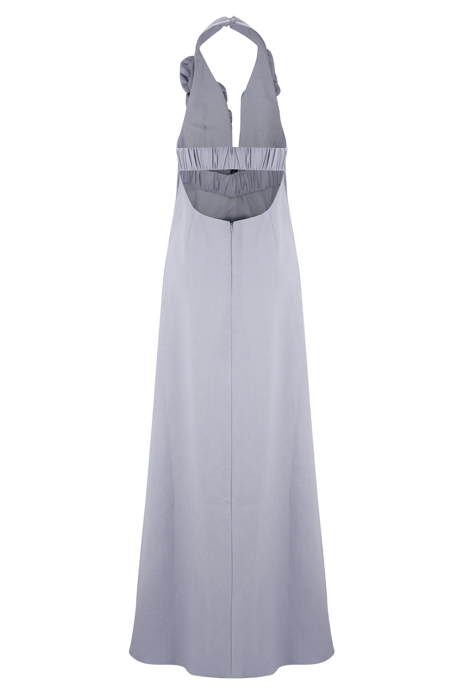 Carolyn Linen Bubble Maxi Dress - Misty Blue